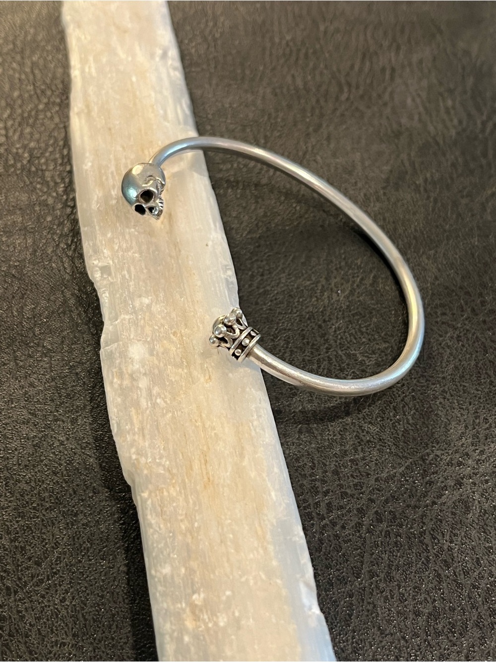 King Baby Studio 925 Skull and Crown Cuff Bracelet